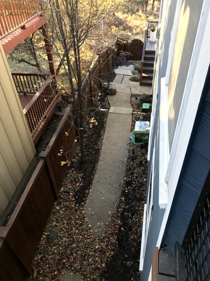 Desert-style walkway and planting bed in San Diego