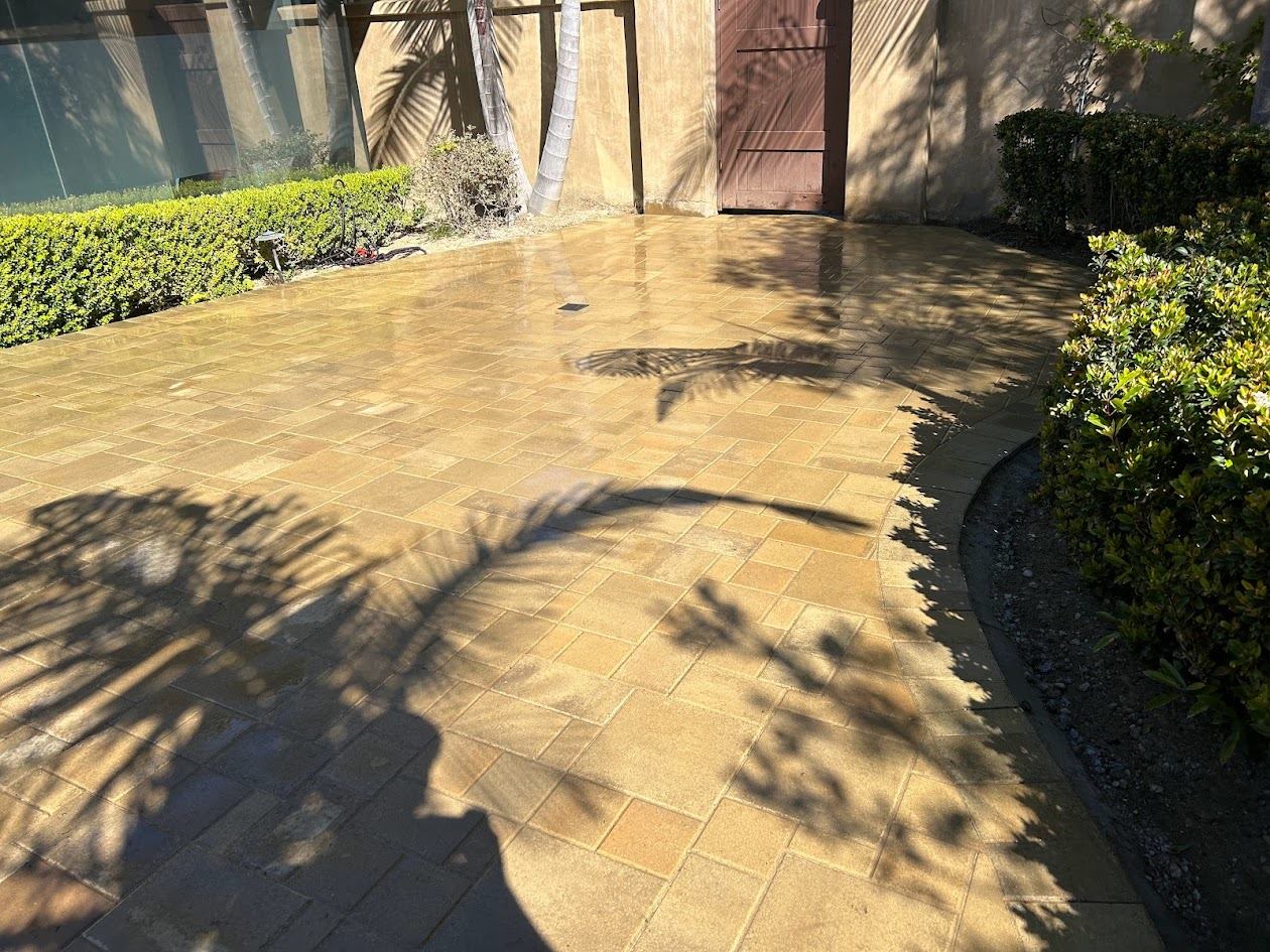 Paver detail near the side entry of the courtyard project
